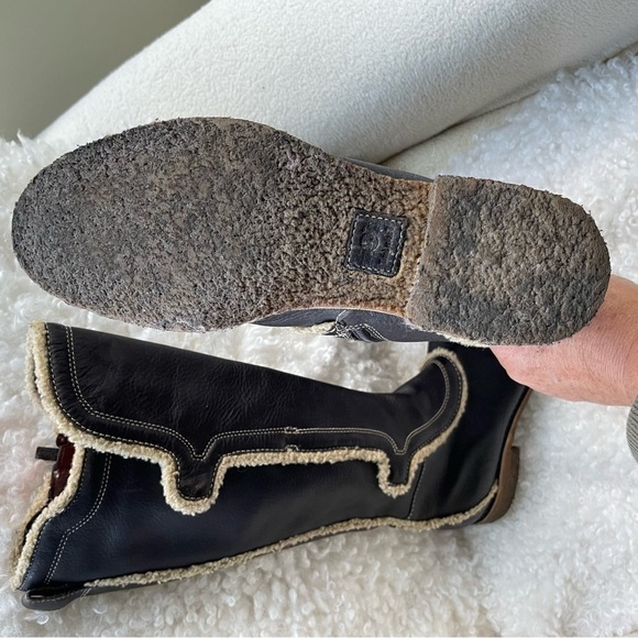 Timberland Dark Brown Leather Boots with Sherpa Lining Size 6 - Picture 6 of 14